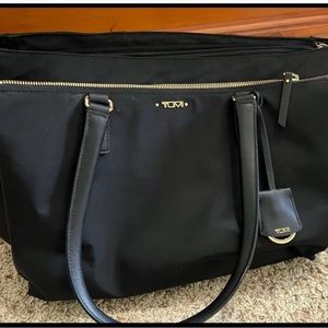 Tumi Voyager Maureen Black Nylon/Leather Trim Tote